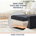 thumbnail image 4 of Ornavo Home 2 Pack 15 Inch Folding Storage Ottoman, Square Cube Linen Small Storage Ottoman Foot Rest Stool - Black, 4 of 7