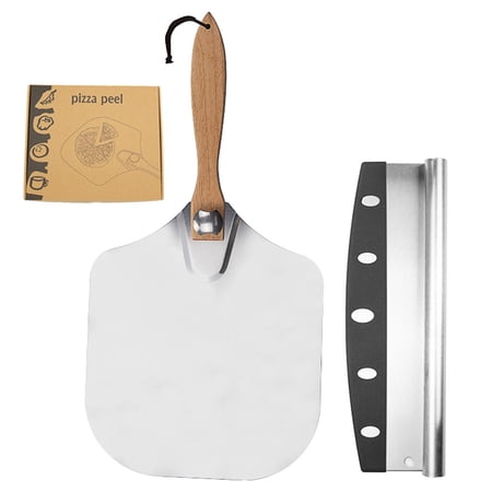 Aluminum Peel 12''x14'' and Cutter 14'' Convenient to Store Good Helper for Baking Peel and Rocker Paddle
