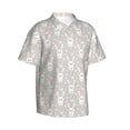 thumbnail image 3 of Xecao Rabbit And Heart print Hawaiian shirt - a stylish short-sleeve button-down for men, perfect for casual beach and tropical outings., 3 of 9