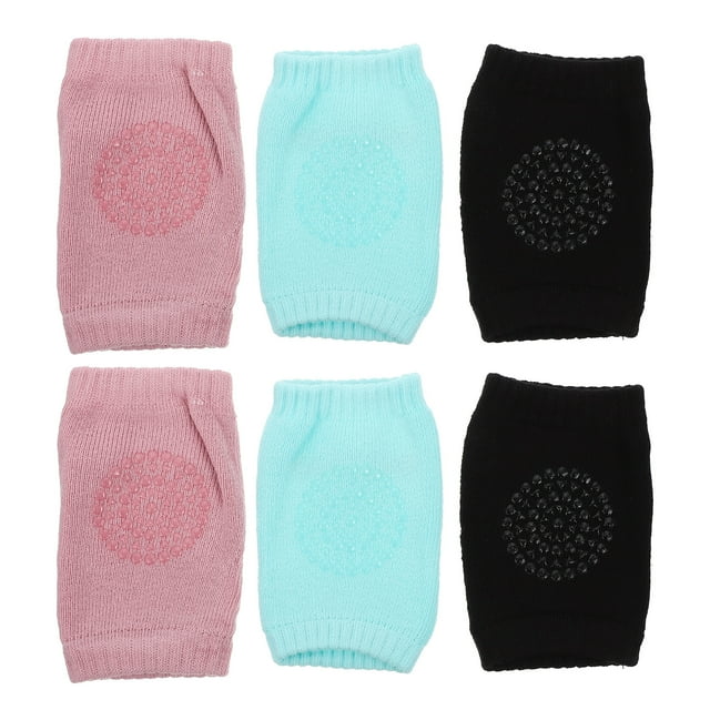 EeaseMX 3 pares de rodilleras para gatear para bebés, unisex, para niños pequeños, protectores de rodillas y codos