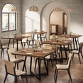 thumbnail image 1 of Square Dining Table Set of 6, Industrial Dinner Table with Metal Base, 1 of 5