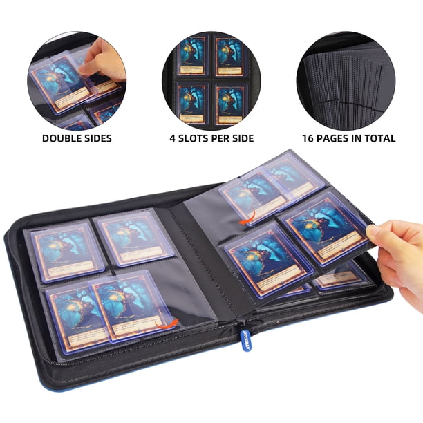 16 pocket card binder for toploaders MORABTO Top Loader Binder, Holds 640 Top Loaders,16 Top Loader Binders 3" x 4" Rigid Cards,Top Loader for Hard Plastic Top Loaders- Red : Toys & Games archival safe polypropylene pages ARCHIVALPRO Toploader Binder 16 Pocket