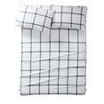 thumbnail image 3 of Truly Soft Printed Windowpane White and Charcoal Grey Polyester 3-Piece Twin Sheet Set, geometric themed, for Men and Women, OEKO-TEX Certified Confidence, 3 of 6