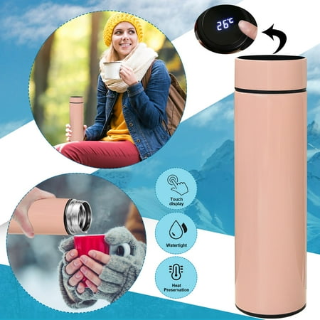 

HMPEAIIY Stainless Temperature LCD Smart Flask Kettle Vacuum Display Screen Steel Glass&Bottle Reusable Glass Cup Set Wooden Mugs