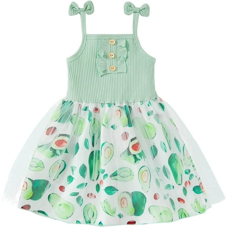 

GRNSHTS Toddler Baby Girl Summer Dress Strap Sleeveless Sundress Mesh Tutu Skirt Princess Dresses Outfit