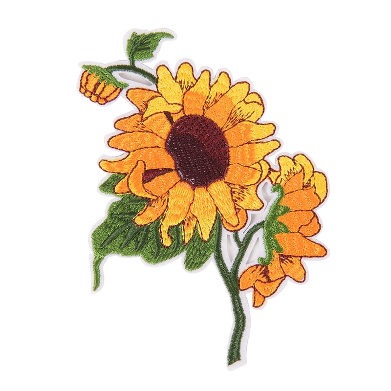 sunflower iron on patch embroidered clothe patch for clothing garment apparel BR 