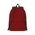 thumbnail image 3 of Balery Red Black Houndstooth Vintage Canvas Backpack for Men and Women - Large Capacity, Durable Travel Laptop Bag for School, Work, Hiking, and Outdoor Activities, 3 of 7