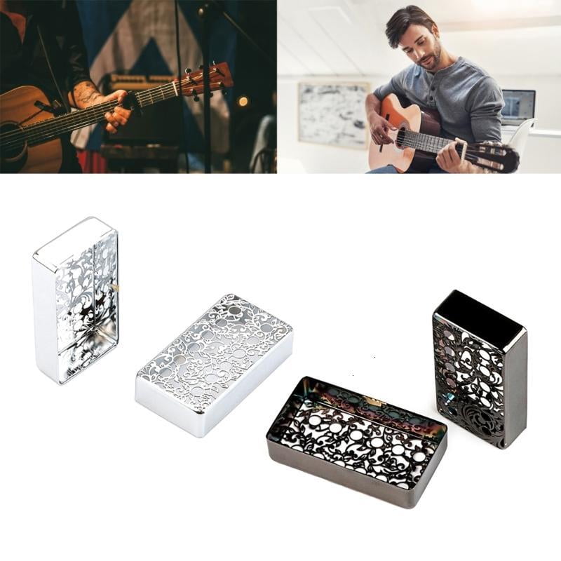 CEORPER 2 Pcs Electric Guitars Pickup Cover Flower Pattern Brass Humbuckers Cover