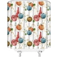 thumbnail image 5 of Fall Pumpkin RV Shower Curtain Thanksgiving Harvest Watercolor Pumpkin Leaves Rustic Autumn Festival Orange Red Blue Small Stall Bathroom Decor Curtain with Hooks,36" Wx70 H, 5 of 6