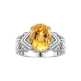thumbnail image 1 of RYLOS Bagues pour Femmes Bague en or Blanc 14K Pierre Précieuse 12X10MM et Diamants Superbe Bague pour Doigt du Milieu Ou Index Novembre Citrine Bijoux Taille 13, 1 of 7