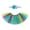 MulticolorB, variant on Rainbow Porch Goose Summer Outfit Bikini Set With Heart Sunglasses And Striped Bucket Hat Colorful Clothes For 23 Inch Porch Goose Outdoor Statue Decor