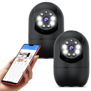 OOSSXX Dual Band Wifi Baby Monitor, 3MP Wireless Security Camera, Indoor Pet Cameras with Phone APP (Black)