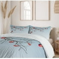 thumbnail image 6 of Ambesonne Rowan Duvet Cover Sets, Bullfinch Birds Branches, 2-King, Dark Brown Pale Blue, 6 of 7
