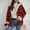 Red, variant on Miqool Women's Hooded Flannel Shirt Jacket Fleece Lined Full Zip Fall Winter Plaid Shacket