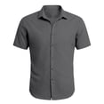 thumbnail image 3 of DGMIOCS Chemise Habillée pour Homme Coupe Régulière Ne Rétrécit Pas Tenue de Travail Gris Foncé TTTTG, 3 of 4
