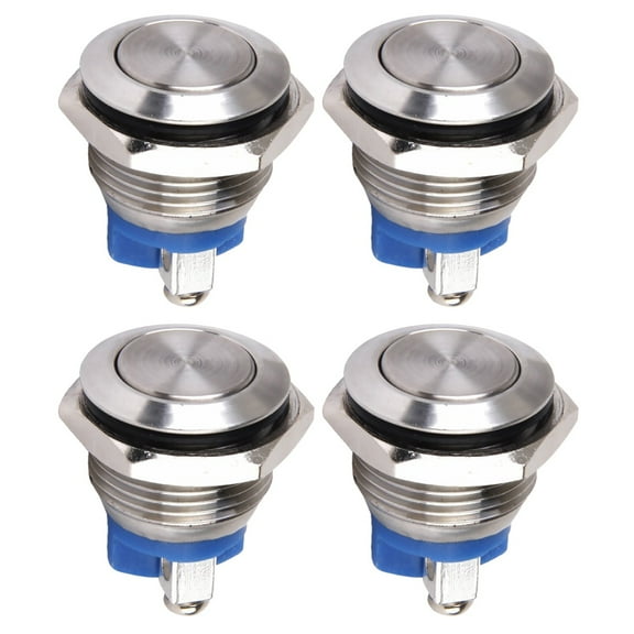 2 Pieces Truck Horn Buttons Switch 2.30X1.90X1.90CM Silver