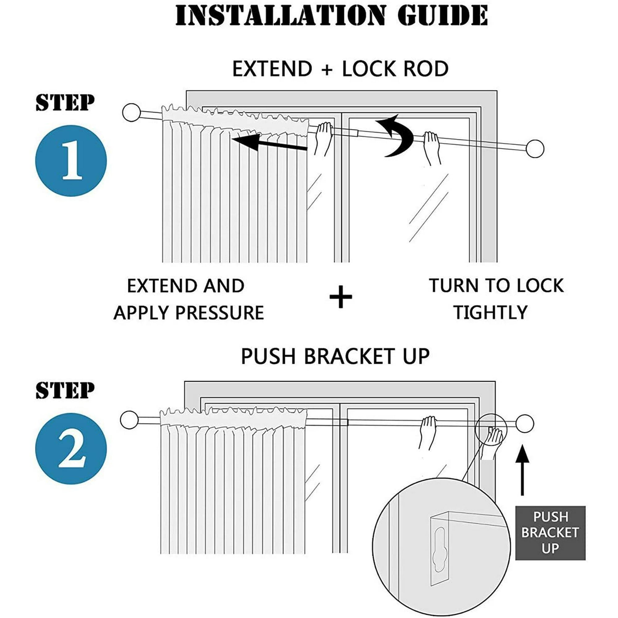 Window Curtain Rods For Windows 48 To 84 Inches Adjule Decorative 3 4