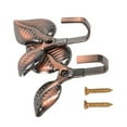 thumbnail image 3 of 6 x Iron Leaf Shaped Curtain Tie Backs Holders Wall Hooks Home Decor, Red Bronze, 3 of 8