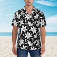 thumbnail image 2 of Pofeuu Lilies Flowers Print Hawaiian Shirt for Men Sleeves Casual Button Down Summer Beach Dress Shirts T-Shirts,Small, 2 of 7