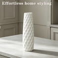 thumbnail image 6 of 12-Inch Tall White Ceramic Textured Floral Vase for Elegant Home Decor, 6 of 9