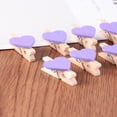 thumbnail image 4 of 50pcs Love Wood Clips Beautiful Small Fixation Clips for Photo Painting (Purple), 4 of 8
