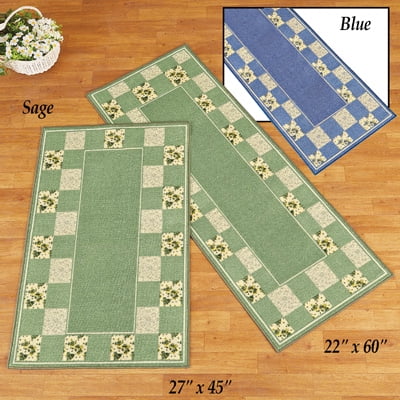Collection Accent Rug Collections Etc Hadley Patchwork Floral Accent Rug Runner Blue 22