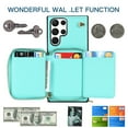 thumbnail image 4 of Crossbody Wallet Case for Samsung S23 Ultra, RFID Blocking PU Leather Zipper Handbag Purse Flip Cover, Kickstand Case with Card Slots Holder Wrist Strap Lanyard for Samsung Galaxy S23 Ultra, Mint, 4 of 12