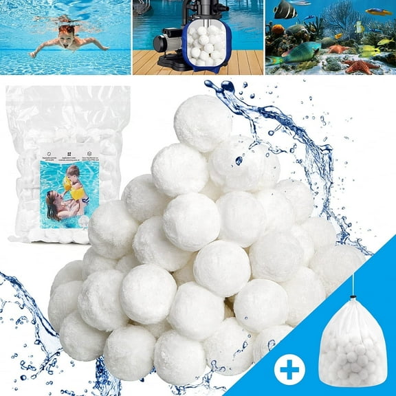 0.44 lbs Pool Filter Ball for Sand Filter Pump for Above Ground Pool, Reusable Eco-Friendly Filter Balls, Replaces 15 lbs Pool Filter Sand, White