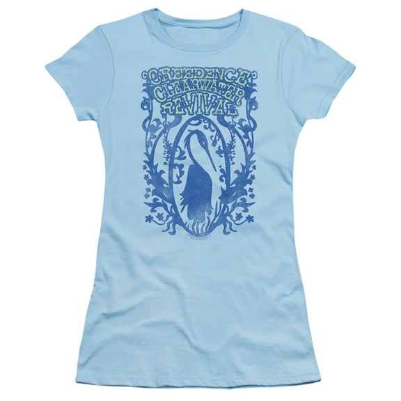 Creedence Clearwater Revival Eponymous Junior Women's T-Shirt Sheer Light Blue