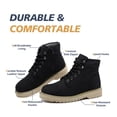 thumbnail image 3 of SAFETY LOONG Soft Toe Work Boots, 6 Inch Nubuck Leather Boots with Side Zipper Workboots Black 14, 3 of 8