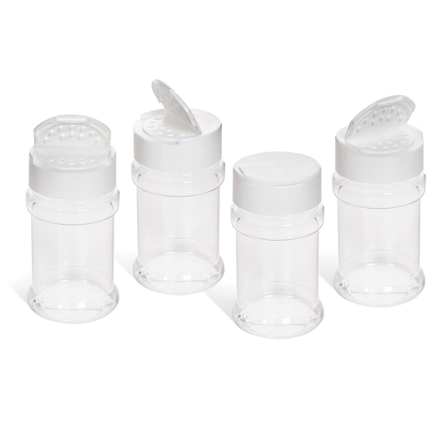 Plastic Shaker Jar with Lid 1.5 ounces, 4 pack
