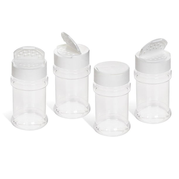 Plastic Shaker Jar with Lid 1.5 ounces, 4 pack