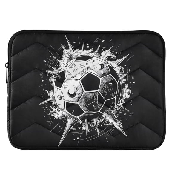 ALAZA Soccer Ball Black Pattern Laptop Sleeve Case for 13-14 Inch Computer Cover Bag Medium