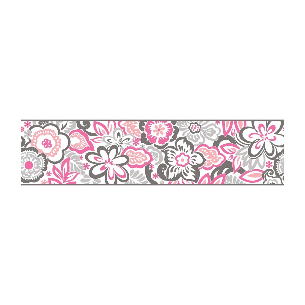 York Wallcoverings Pink & Gray Islamorada Removable Wallpaper Border