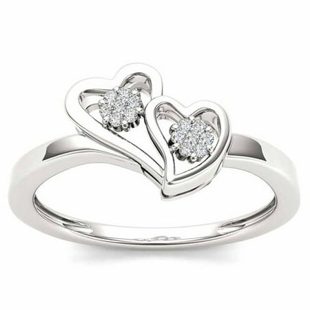 Imperial 1/20 Carat T.W. Diamond 10kt White Gold Heart Fashion Ring