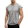 thumbnail image 3 of Mens Summer Shirts Cap Sleeve Crew Neck Workout T Shirts Casual Loose Fit Gym Tees, M, 3 of 7