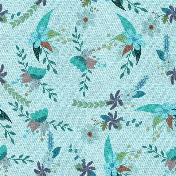 Ahgly Company Indoor Square Patterned Electric Blue Area Rugs, 7' Square