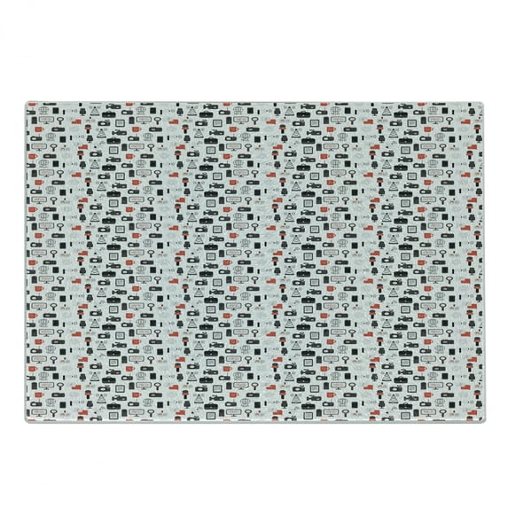 Paparazzi Cutting Board, Journalism Mass Media Communication News Reporter Radio Arts, Decorative Tempered Glass Cutting and Serving Board, in 3 Sizes, by Ambesonne