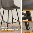 thumbnail image 2 of 24" Tech Cloth Counter Height Bar Stools with Backs, Retro Grey, Set of 2, 2 of 5