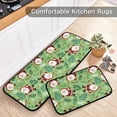 thumbnail image 5 of SKYSONIC Happy Santa Claus Leaves Kitchen Mats Set of 2 Holly Berry Anti Fatigue Floor Runner Rug Non Slip Comfort Mat 19.7x27.6 Inch + 19.7x47.2 Inch for Living Room Laundry Room Hallway, 5 of 7