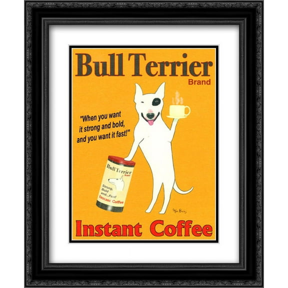 Bull Terrier Brand 2x Matted 15x18 Black Ornate Framed Art Print by Ken Bailey