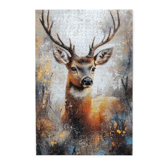 1000 pcs Vintage Deer puzzles for adults 1000 pieces,Vibrant Design,Creative Activity Hobbies for Adults,Funny Animal Art Vintage Deer Wooden Puzzle,Great for Relaxation and Display for Puzzle Lovers