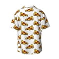 thumbnail image 2 of Vsdgher Pizza Print Men's Wrinkle Free Untucked Cuban Shirt Business Casual Button Down Shirts Short Sleeve Shirt, 2 of 7
