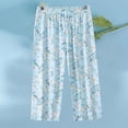 thumbnail image 4 of Byworldtasic Women's Plus Size Cotton Capri Pajama Pants Causal Bottoms Fun Print Sleep Pants Loose Lounge Pant, 4 of 5