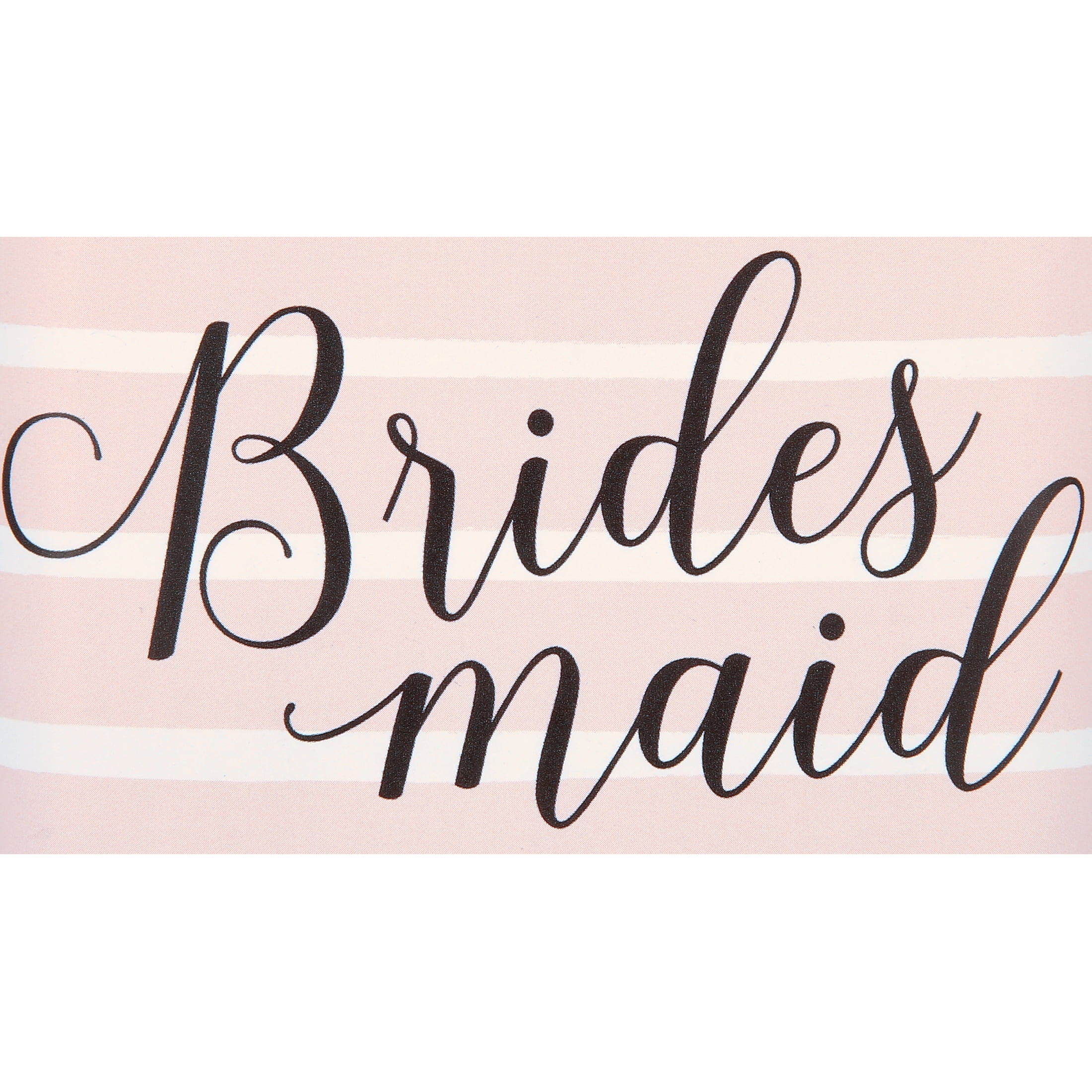 Way to Celebrate Pink & White Stripe Designer Bridesmaid Metal Flask