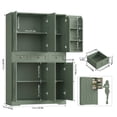 thumbnail image 7 of Hiphuta 67" Tall Farmhouse Kitchen Pantry Storage Cabinet with Door Shelves, 43" Wide Large Cupboard Hutch with 3 Drawers, Green, 7 of 7