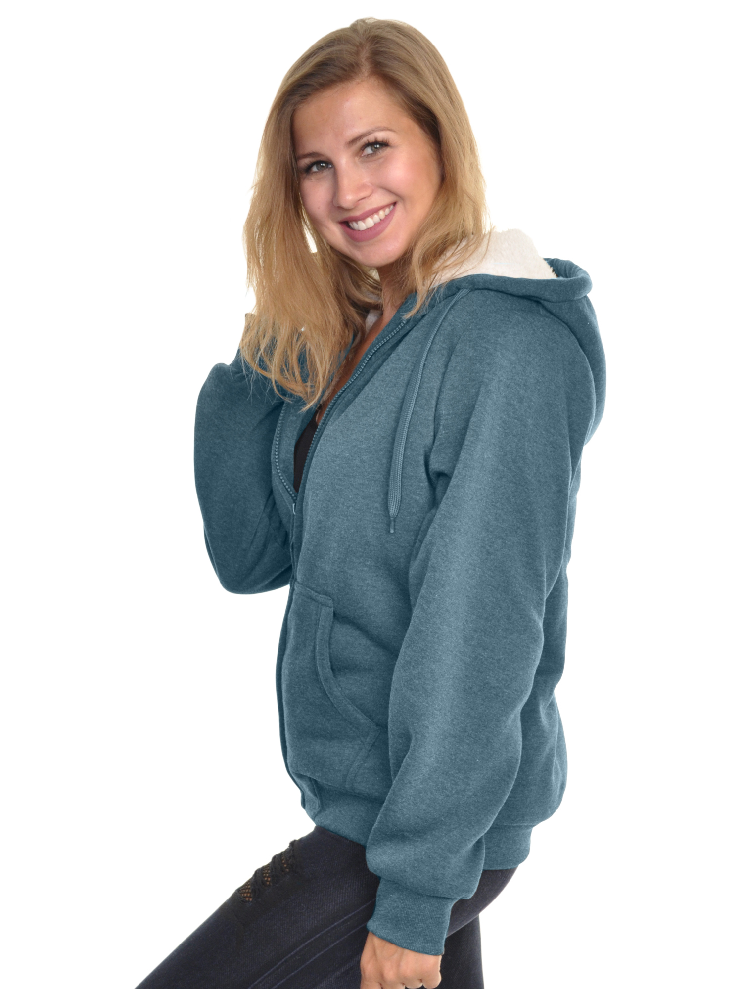 Angelina Women's Sherpa-Lined Hoodie Jacket (1-Pack) - Walmart.com