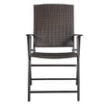 thumbnail image 4 of Topbuy Rattan Folding Chair (4 Pack), Brown, 4 of 9