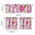 thumbnail image 5 of Boho Bloom Curtains 24 Inch Short - 3 Panel Rustic Farmhouse Set with Vintage Wildflower Print, Rod Pocket Kitchen Window, 5 of 5