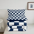 thumbnail image 5 of Erosebridal White Blue Plaid Comforter Set Twin Navy Blue Checkerboard Bedding Set Teen,Checkered Grid Quilt Set Modern Aesthetic Geometric Bed Set Room Decor, 5 of 7